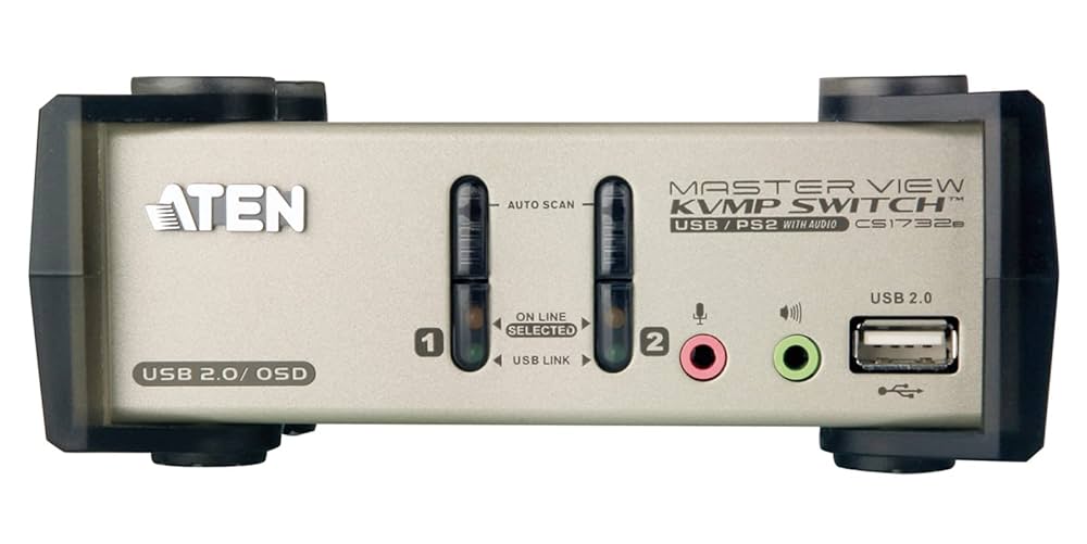 ATEN CS1734B マルチインターフェース 4ポート KVMPスイッチ USB
